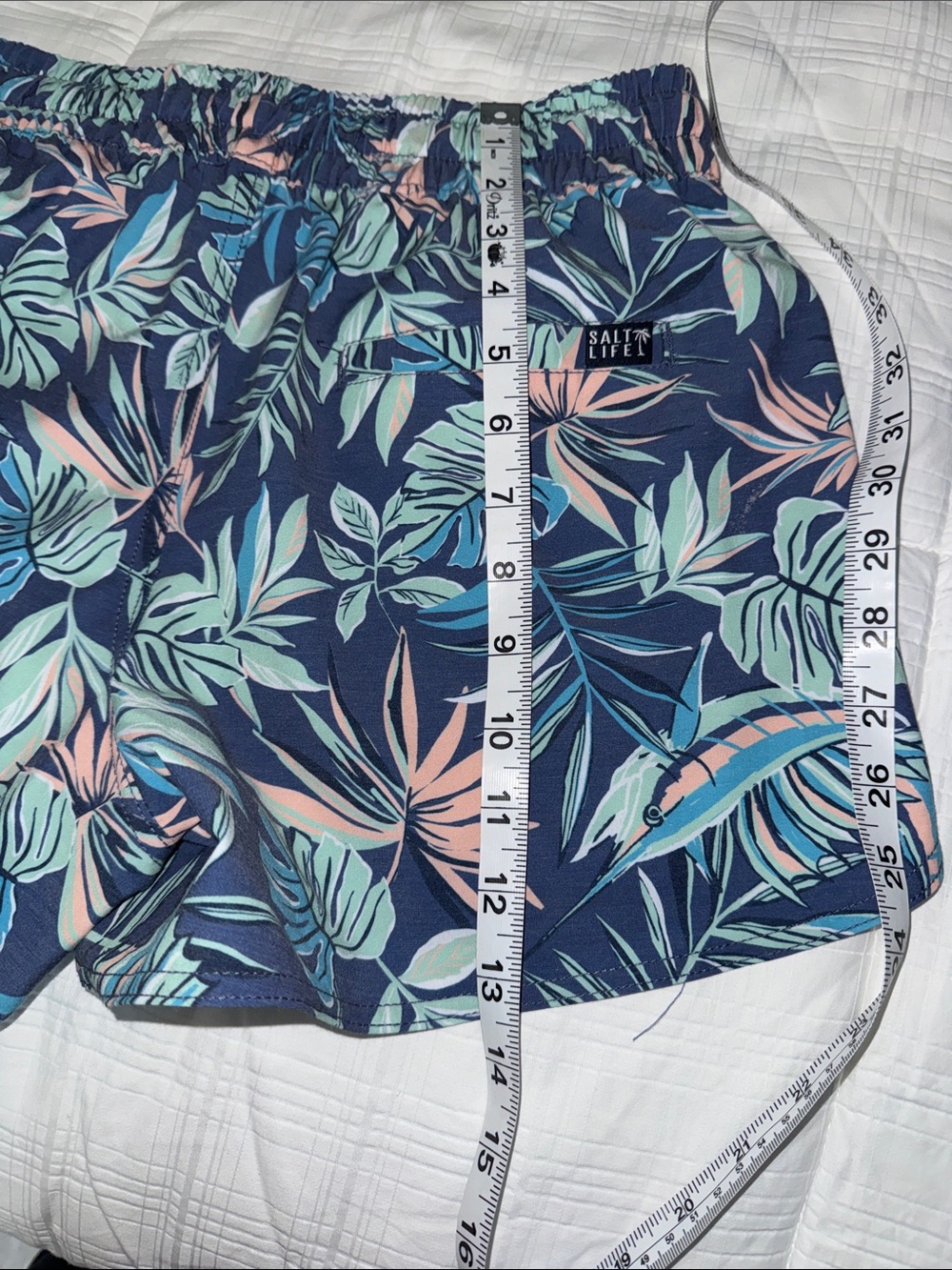 Salt Life Mint Long Sleeve Sun Shirt with Navy Tropical Print Shorts - Picture 13 of 15